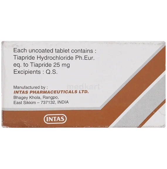 tiaprex 25mg tablet 10's